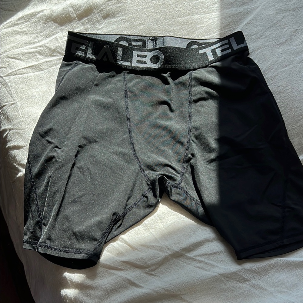 7 PAIRS Black Men's Compression Shorts